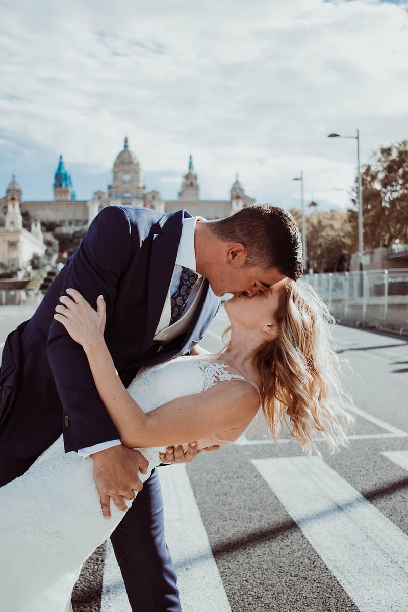 Bold Floral Print Wedding Dress